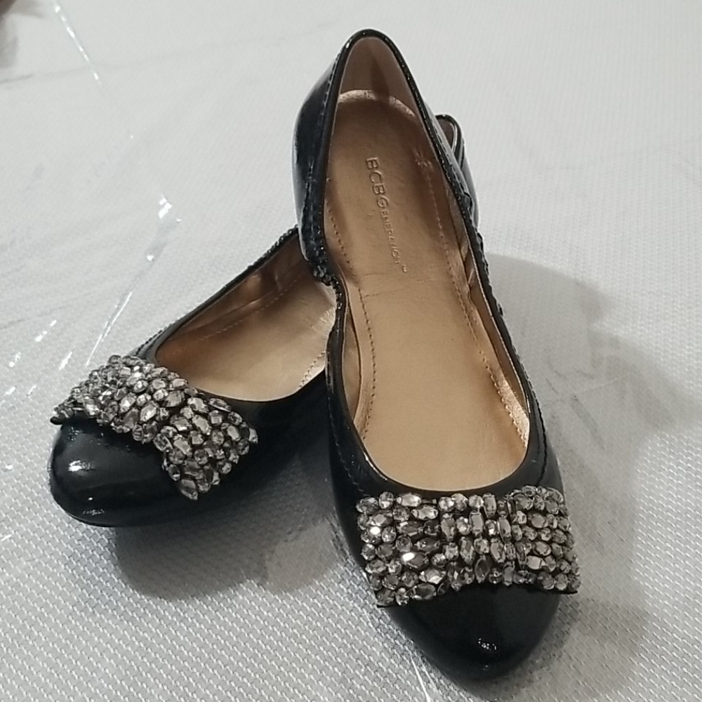 BCBGgeneration black ballet flats with rhinestones
